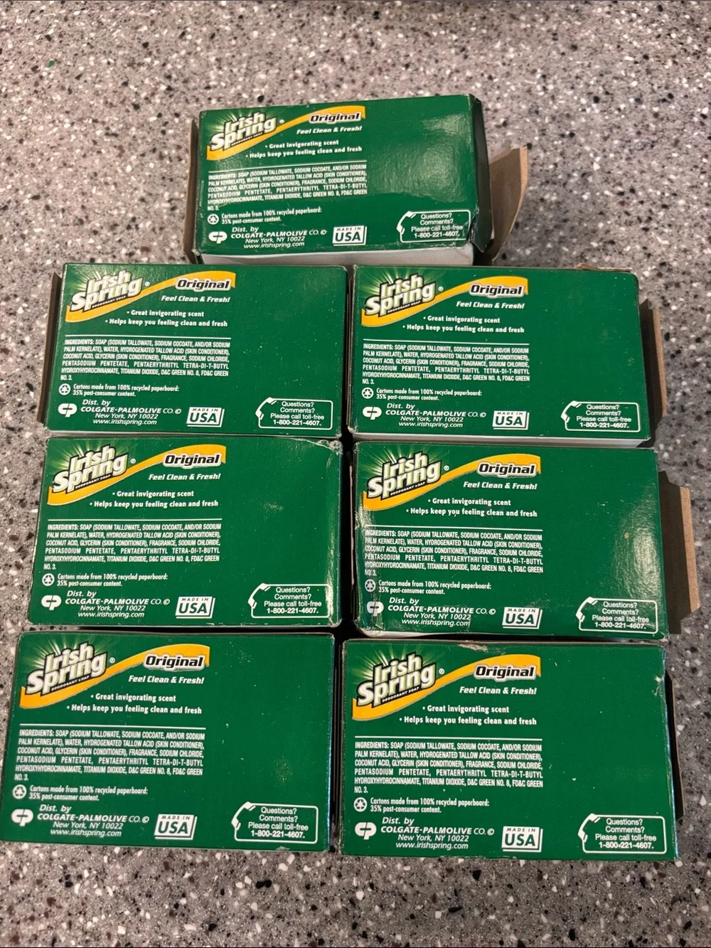 Irish Spring Original Deodorant Soap - Green (Pack of 7)